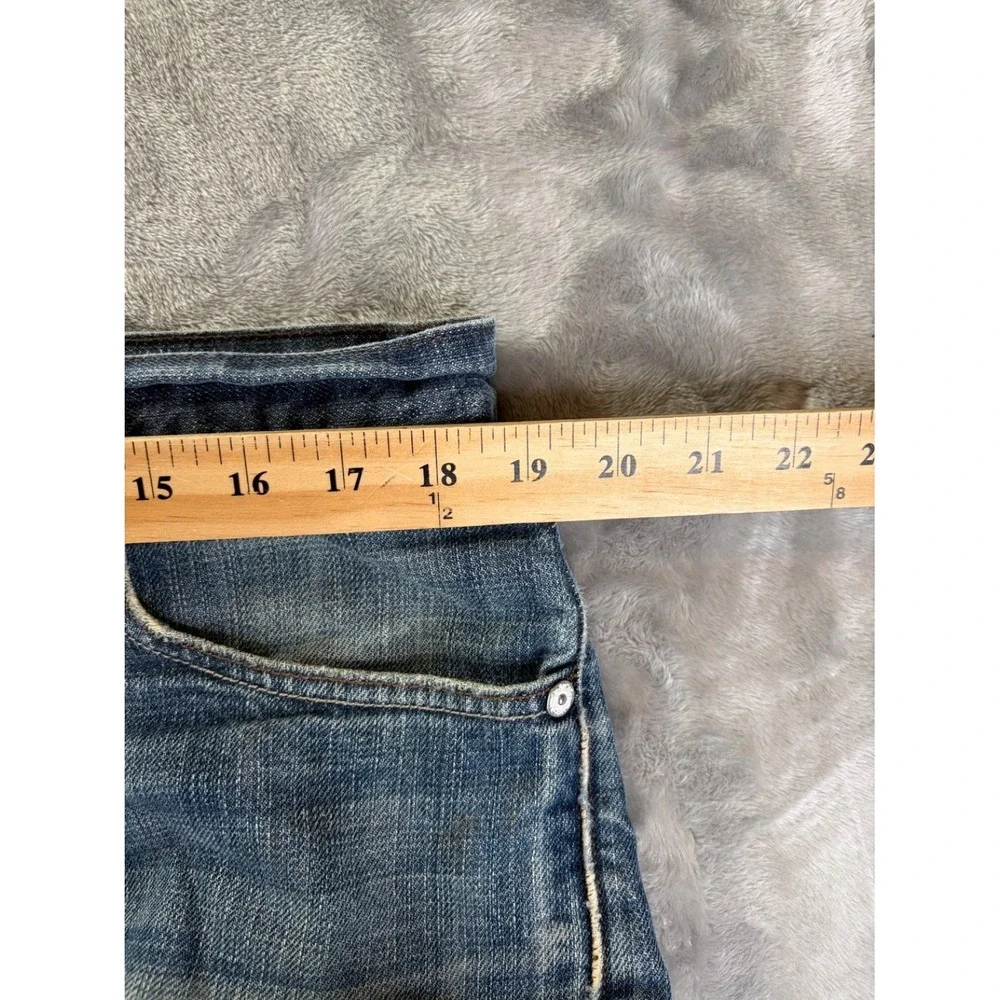 Levi's 514 Slim Straight Jeans Mens 36x30 Blue Denim Distressed Red Tab